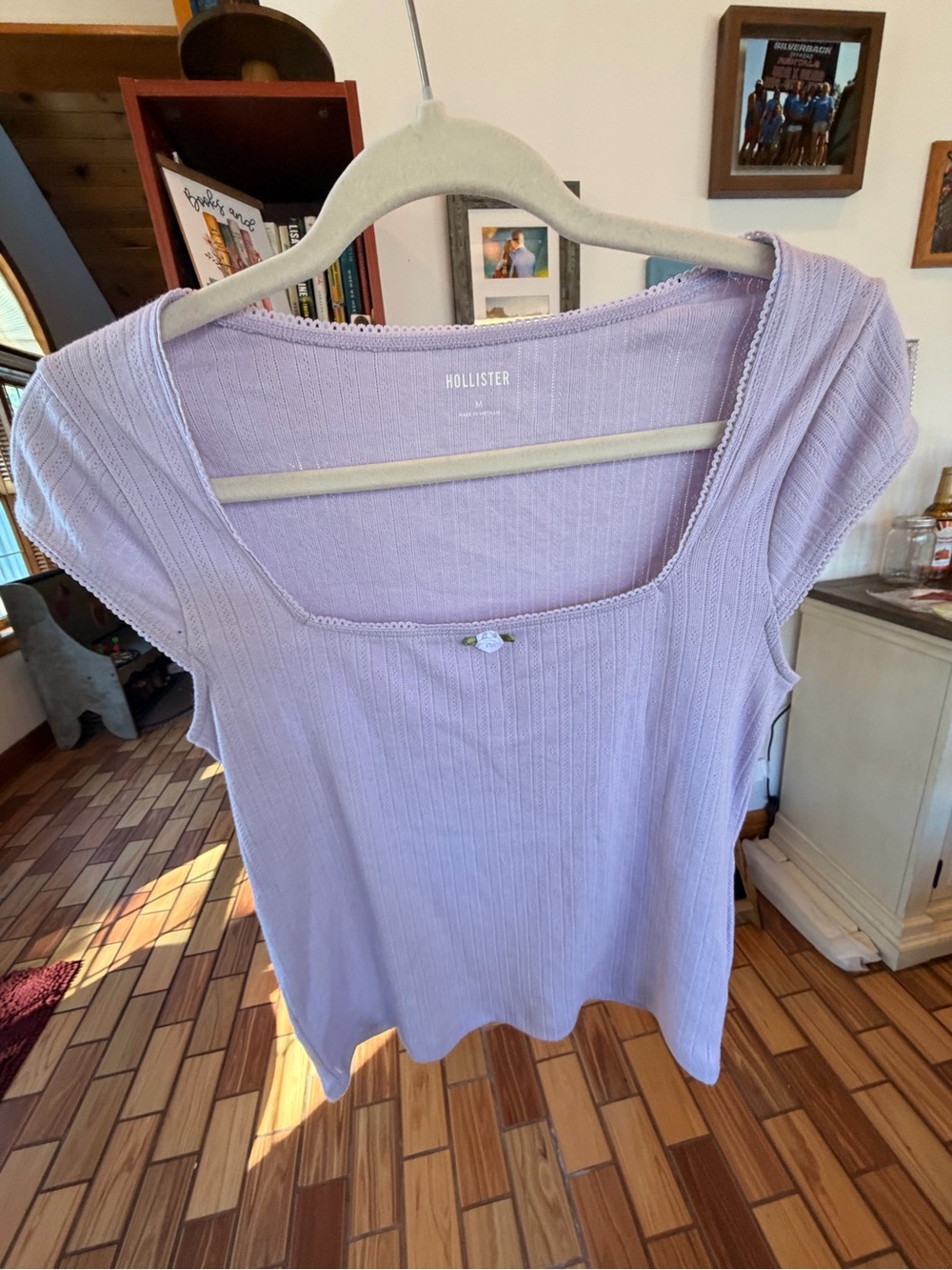 Hollister Lilac Ribbed Square-Neck Tank